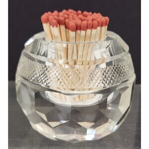 Antique Crystal Match Striker Thomas Webb Attribution Cut Lead Glass